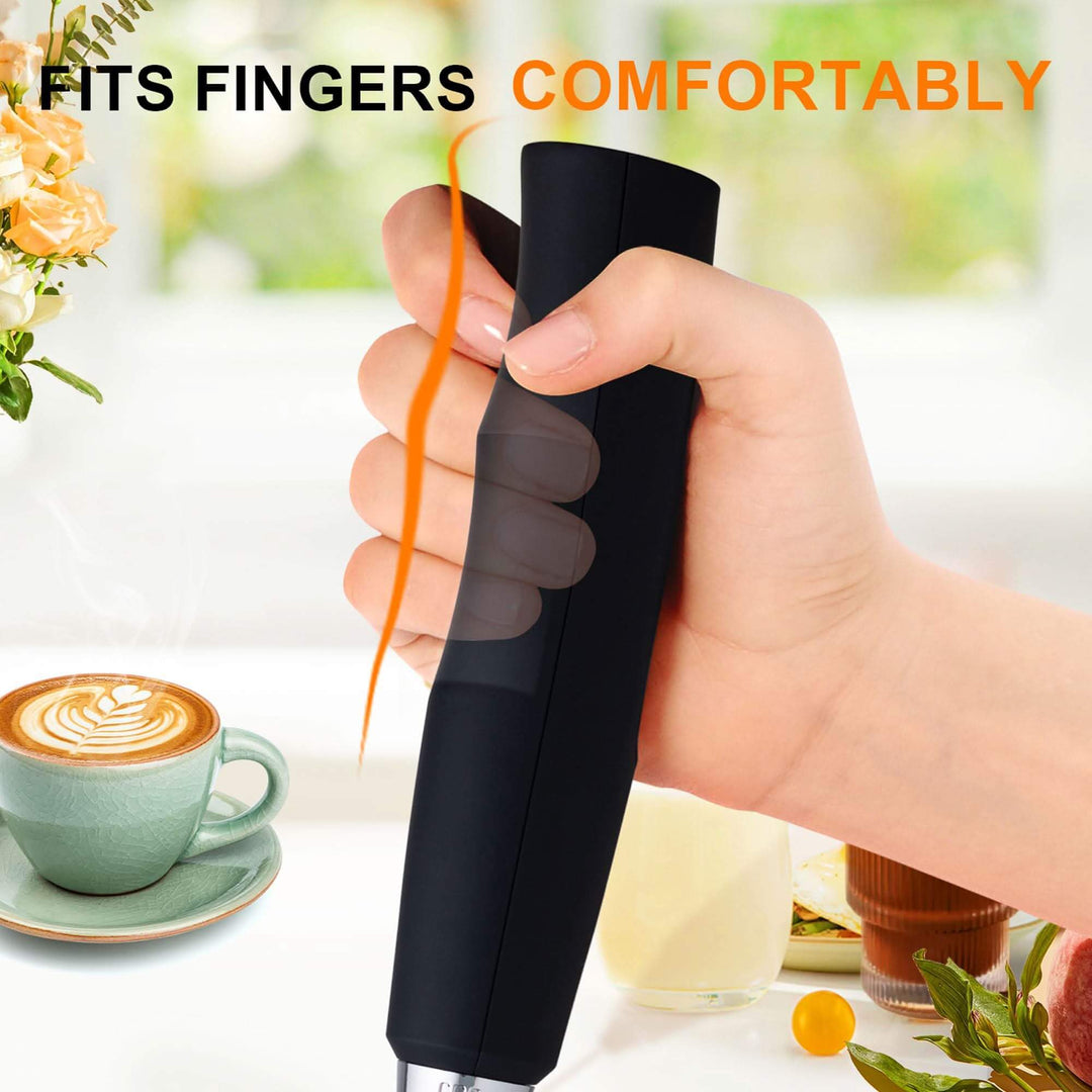 YUSWKO Black Handheld Milk Frother Wand for Coffee