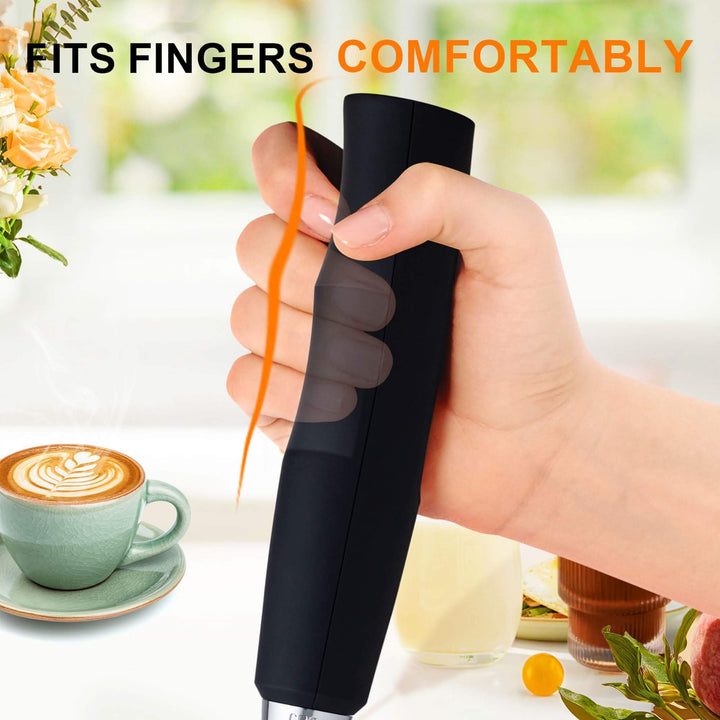 YUSWKO Black Handheld Milk Frother Wand for Coffee
